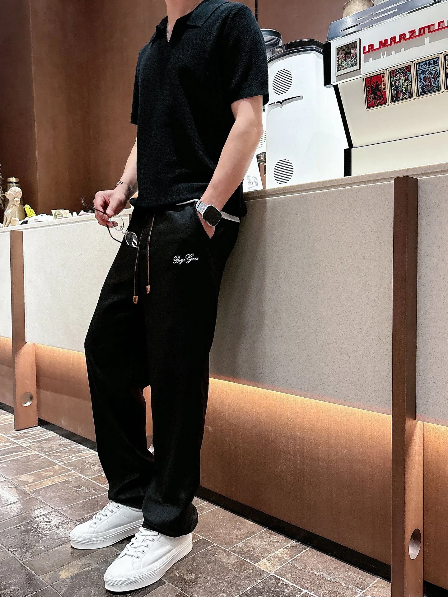 Top P Mulberry silk➕Sheep wool fabric Pants P Tencel ramie fabric Sizes: m~3x Color: Black White Card color Style number: 0010+3797